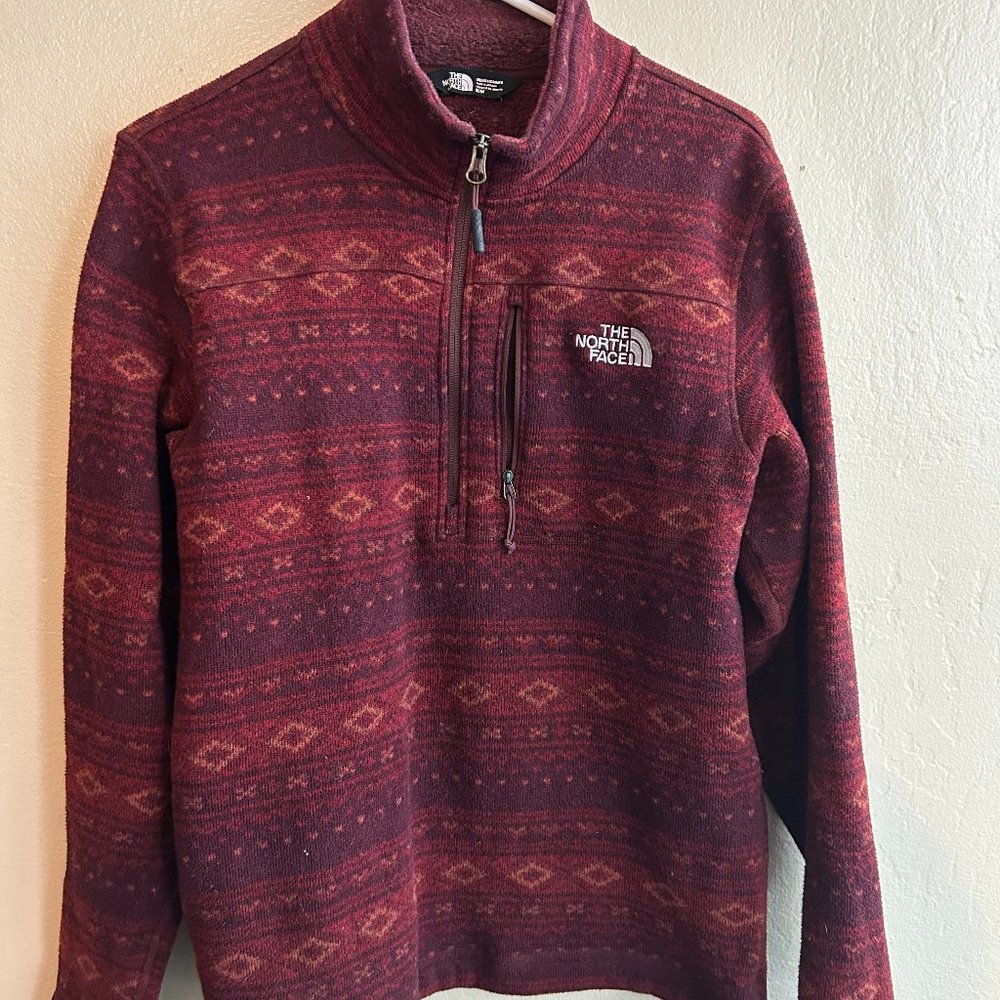North Face, Medium, red, half zip jacket